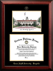 Campus Images TX982LGED-1411 Texas A&M Kingsville 14w x 11h University Gold Embossed Diploma Frame with Campus Images Lithograph