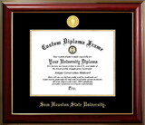 Campus Images TX988CMGTGED-1411 Sam Houston State Bearkats 14w x 11h Classic Mahogany Gold Embossed Diploma Frame