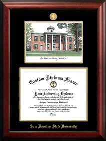 Campus Images TX988LGED Sam Houston State Gold embossed diploma frame with Campus Images lithograph