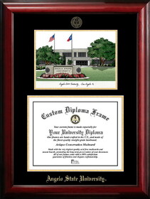 Campus Images TX999LGED-1411 Angelo State University 14w x 11h Gold Embossed Diploma Frame with Campus Images Lithograph