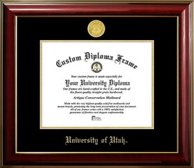 Campus Images UT995CMGTGED-1185 Utah Utes 11w x 8.5h Classic Mahogany Gold Embossed Diploma Frame