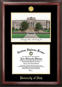 Campus Images UT995LGED University of Utah Gold embossed diploma frame with Campus Images lithograph