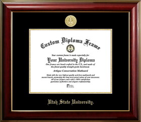 Campus Images UT997CMGTGED-1185 Utah State Aggies 11w x 8.5h Classic Mahogany Gold Embossed Diploma Frame