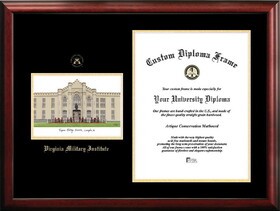 Campus Images VA984LGED Virginia Military Institute Gold embossed diploma frame with Campus Images lithograph