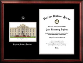 Campus Images VA984LSED-157520 Virginia Military Institute 15.75w x 20h Silver embossed Diploma Frame with Campus Images Lithograph