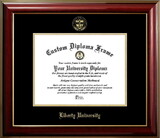 Campus Images VA989CMGTGED-1185 Liberty Flames 11w x 8.5h Classic Mahogany ,Foil Seal Diploma Frame
