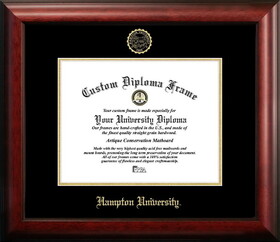 Campus Images VA990GED-1185 Hampton University 11w x 8.5h Gold Embossed Diploma Frame