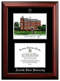 Campus Images VA992LSED-1185 Norfolk State 11w x 8.5h Silver Embossed Diploma Frame with Campus Images Lithograph