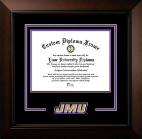 Campus Images VA994LBCSD-1612 James Madison Dukes 16w x 12h Legacy Black Cherry Spirit Logo Diploma Frame