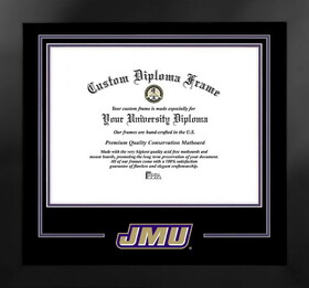 Campus Images VA994MBSD-1612 James Madison Dukes 16w x 12h Spirit Diploma Manhattan Black Frame with Bonus Campus Images Lithograph