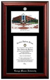 Campus Images VA997LSED-1014 George Mason University 10w x 14h Silver Embossed Diploma Frame with Campus Images Lithograph