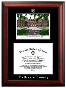 Campus Images VA998LSED-1411 Old Dominion 14w x 11h Silver Embossed Diploma Frame with Campus Images Lithograph