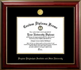 Campus Images VA999CMGTGED-155135 Virginia Tech Hokies 15.5w x 13.5h Classic Mahogany Gold Embossed Diploma Frame