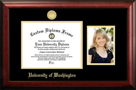 Campus Images WA995PGED-1185 University of Washington 11w x 8.5h Gold Embossed Diploma Frame with 5 x7 Portrait