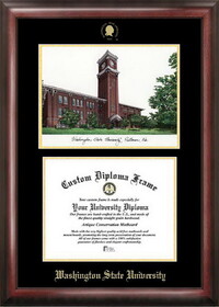 Campus Images WA996LGED Washington State University Gold embossed diploma frame with Campus Images lithograph