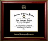 Campus Images WA997CMGTGED-1185 Western Washington University 11w x 8.5h Classic Mahogany,Foil Seal Diploma Frame