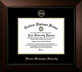 Campus Images WA997LBCGED-1185 Western Washington University 11w x 8.5h Legacy Black Cherry , Foil Seal Diploma Frame