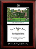 Campus Images WA997LSED-1185 Western Washington University 11w x 8.5h Silver Embossed Diploma Frame with Campus Images Lithograph