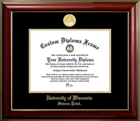 Campus Images WI993CMGTGED-108 University of Wisconsin - Stevens Point 10w x 8h Classic Mahogany Gold Embossed Diploma Frame