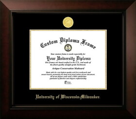 Campus Images WI994LBCGED-108 University of Wisconsin, Milwaukee 10w x 8h Legacy Black Cherry Gold Embossed Diploma Frame