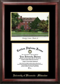 Campus Images WI994LGED University of Wisconsin  - Milwaukee Gold embossed diploma frame with Campus Images lithograph