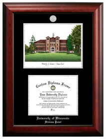 Campus Images WI994LSED-108 University of Wisconsin, Milwaukee 10w x 8h Silver Embossed Diploma Frame with Campus Images Lithograph