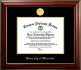 Campus Images WI995CMGTGED-108 Wisconsin Badgers 10w x 8h Classic Mahogany Gold Embossed Diploma Frame