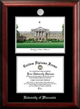 Campus Images WI995LSED-108 University of Wisconsin - Madison 10w x 8h Silver Embossed Diploma Frame with Campus Images Lithograph