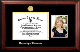 Campus Images WI995PGED-108 University of Wisconsin - Madison  10w x 8h Gold Embossed Diploma Frame with 5 x7 Portrait