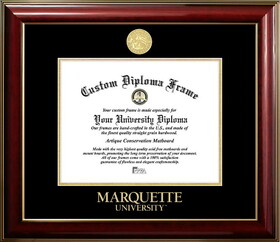 Campus Images WI999CMGTGED-129 Marquette Golden Eagles 12w x 9h Classic Mahogany Gold Embossed Diploma Frame