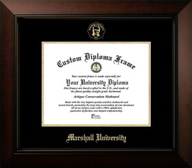 Campus Images WV999LBCGED-1185 Marshall Thundering Herd 11w x 8.5h Legacy Black Cherry , Foil Seal Diploma Frame