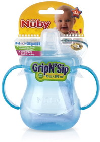 Nuby Grip N' Sip Two-Handle 10 oz No-Spill Cup with Soft Spout, Colors May Vary 1 Each