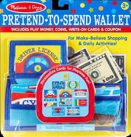 Melissa & Doug Pretend-to-Spend Toy Wallet With Play Money and Cards (45 pcs)