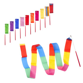 Muka 10PCS Dance Ribbons Streamers 6.6Ft Gymnastics, Rhythmic Sticks 10 Assorted Colors