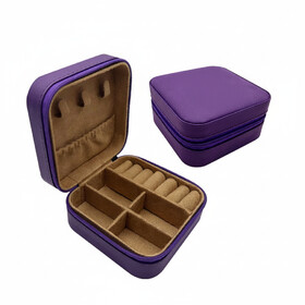 Muka Minimalist Portable Jewelry Storage Box Travel Organizer for Rings Earrings and Accessories Leather Case