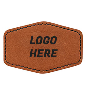 ASPIRE Custom Hexagon Laser Engraving Leatherette Patch with Adhesive for Hats