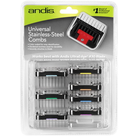 Andis 008AND-24625 Universal Stainless Steel Combs-8 piece