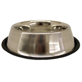 Non-Tip Stainless Steel Bowls, 64 oz