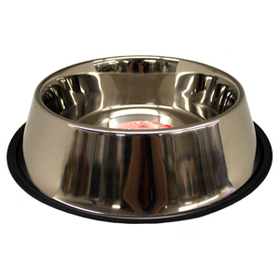 Non-Tip Stainless Steel Bowls, 96 oz