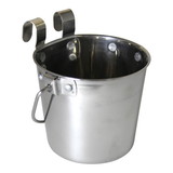 Leather Brothers Pail Stainless Steel w/ Rivets, Flat Sided Hook-On