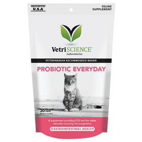 Probiotic Everyday for Cats, Digestive Support Supplement, 60 Bite Sized Soft Chews
