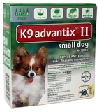 K9 Advantix II Small Dog 4-10 lbs, 4 Pack Green