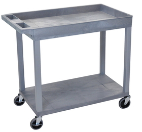 Luxor EC12-G 18 x 32 Cart 1 Tub / 1 Flat Shelves, Gray