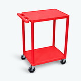 Luxor HE32-RD Utility Cart - Two Shelves Structural Foam Plastic