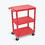 Luxor HE34-RD Utility Cart - 3 Shelves Structural Foam Plastic