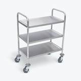 Luxor L100S3 37"H Stainless Steel Cart - Three Shelves