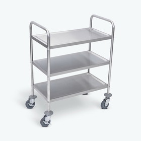 Luxor L100S3 37&quot;H Stainless Steel Cart - Three Shelves