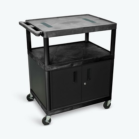 Luxor LE40C-B 40&quot;H AV Cart - Three Shelves Cabinet
