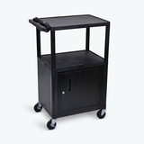 Luxor LE42C-B 42"H AV Cart - Three Shelves Cabinet