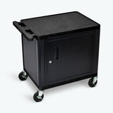 Luxor LP26CE-B 26"H AV Cart - 2 Shelves Cabinet Electric
